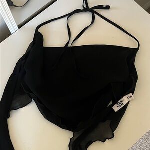 Tiger Mist Black Halter Scarf Top